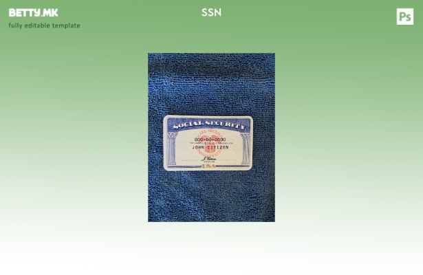 модерен стил USA SSN photolook сина текстилна позадина ПРЕДЕН шаблон